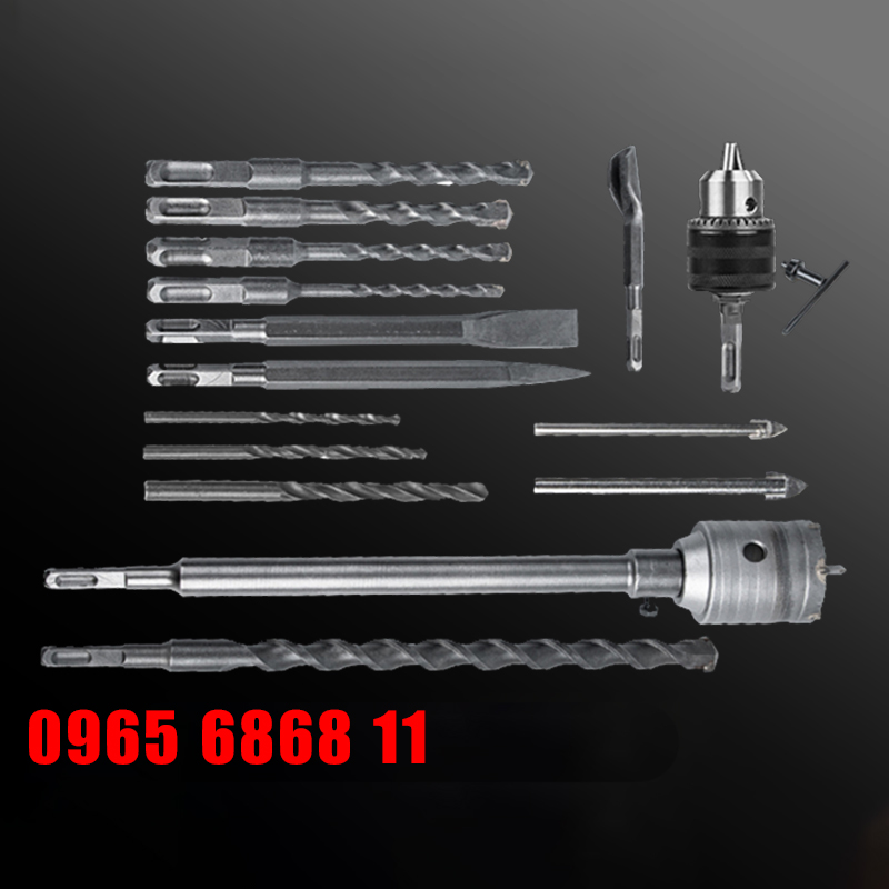 Búa điện Rhea đầu cuốc đặc biệt 4 hố tay cầm vuông mũi khoan búa điện mũi khoan tác động mũi khoan bê tông mũi khoan xuyên tường may khoan mini