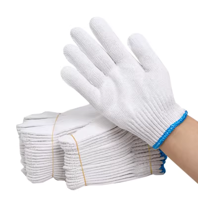 Găng tay chỉ bảo hộ lao động dày dặn chịu mài mòn sợi bông trắng tinh khiết sợi bông nylon làm việc găng tay bảo hộ sửa chữa ô tô nơi làm việc nam giới găng tay bảo hộ lao động bao tay chịu nhiệt