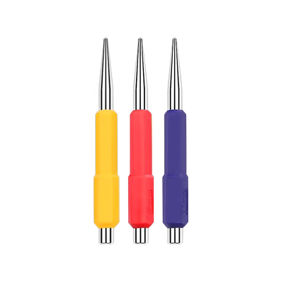 Bộ đột tâm, đục lỗ, đục lỗ, đục lỗ, bộ ba mảnh cấp độ chuyên nghiệp có độ cứng cao của Creator búa 0.5 kg búa gò đồng