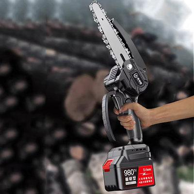 cưa xích điện Pin lithium công suất cao có thể sạc lại điện cưa xích một tay cưa hộ gia đình khai thác gỗ cưa điện mini không dây chặt cây và cắt tỉa cưa lốc máy mài lưỡi cưa xích