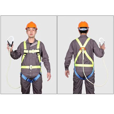 Đai an toàn làm việc ở độ cao ngoài trời năm điểm toàn thân với móc đôi polyester chống rơi dây an toàn xây dựng dây đai an toàn ngành điện