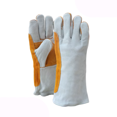 Găng tay hàn chống bỏng Jinbai hàn kiểu dài mềm mại Găng tay da bò cách nhiệt hàn kiểu ngắn chống mài mòn hàn tig và hàn mig