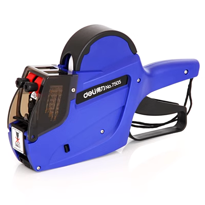 Deli 7505 hai hàng hướng dẫn sử dụng thẻ giá máy mã hóa súng mã hóa cầm tay nhỏ thẻ giá máy ngày sản xuất cửa hàng nhãn giá siêu thị mã hóa mực bánh xe thẻ giá máy giấy súng bắn keo lớn sung ban keo